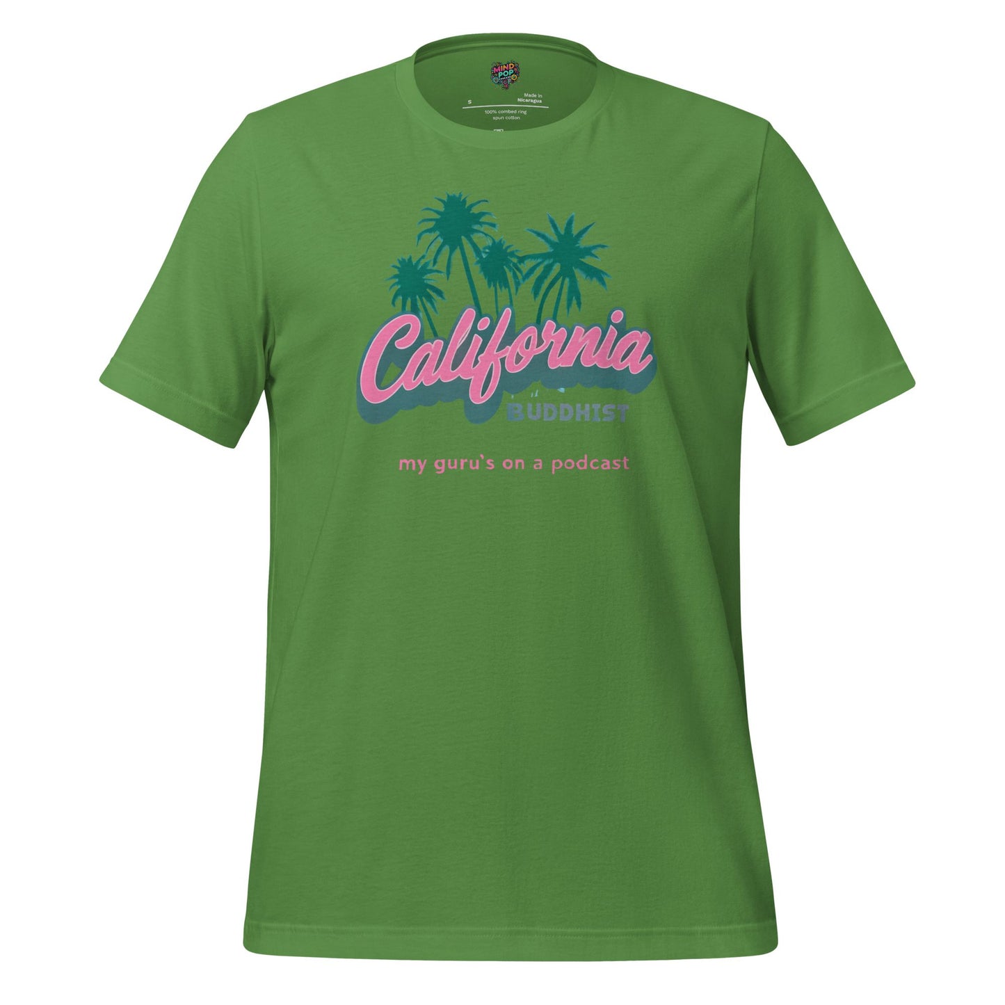 California Buddhist Surf Tee — Retro West Coast Vibe Leaf