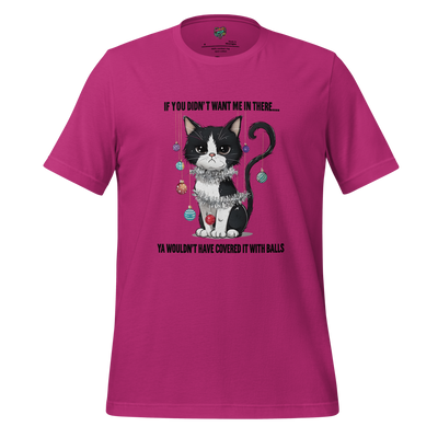 Cat vs Tree Christmas Round 2 Shirt Berry