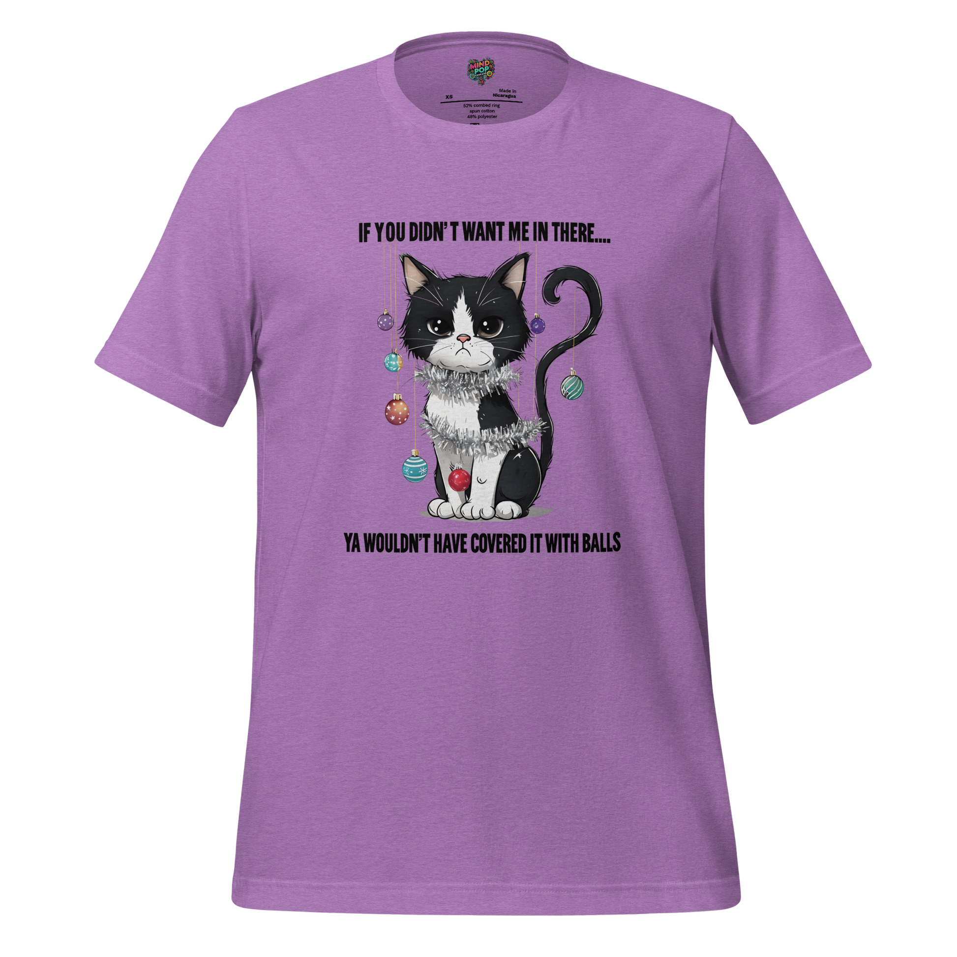 Cat vs Tree Christmas Round 2 Shirt Heather Team Purple