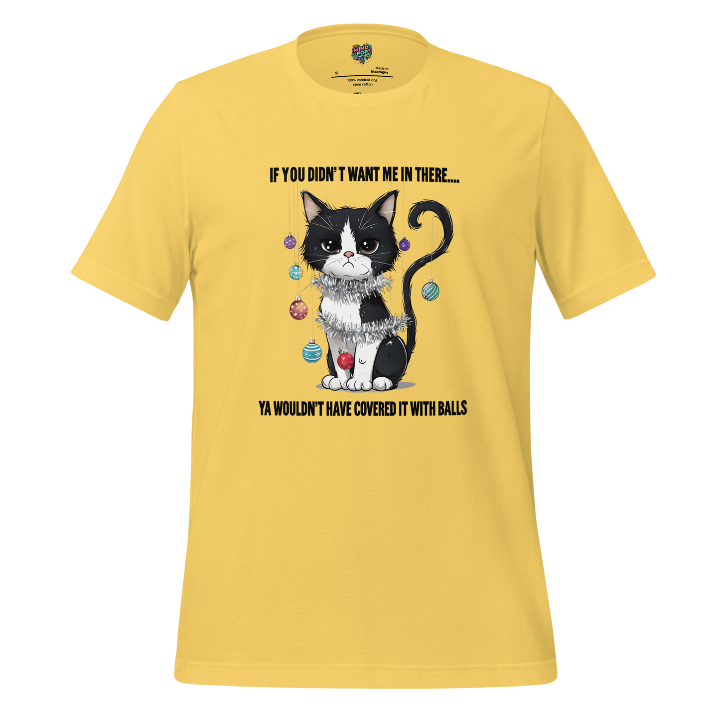Cat vs Tree Christmas Round 2 Shirt Yellow