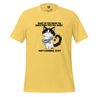 Cat vs. Christmas Tree Shirt Yellow