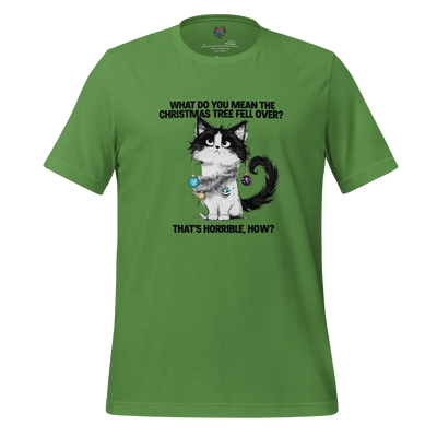 Cat vs. Christmas Tree Shirt Leaf