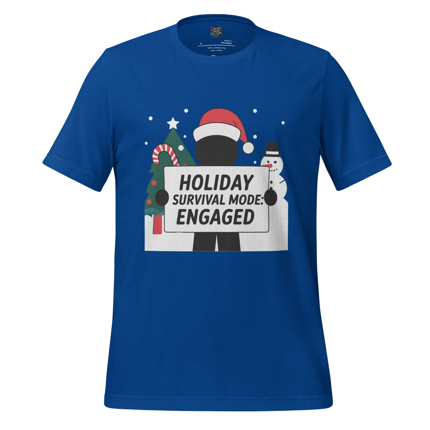 Christmas Stickman Survival Mode Shirt True Royal