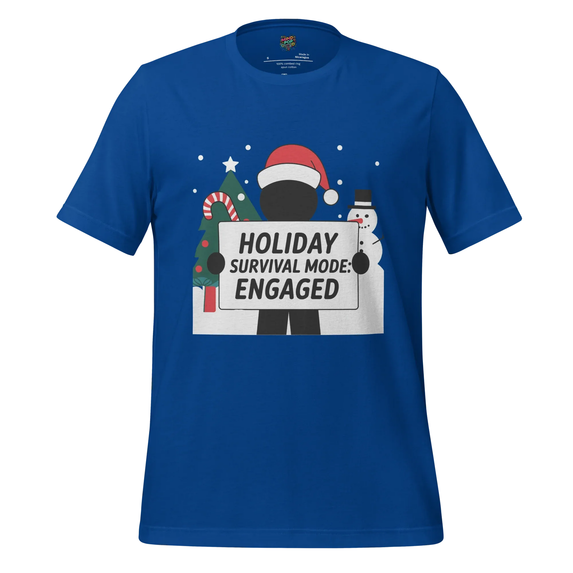Christmas Stickman Survival Mode Shirt True Royal