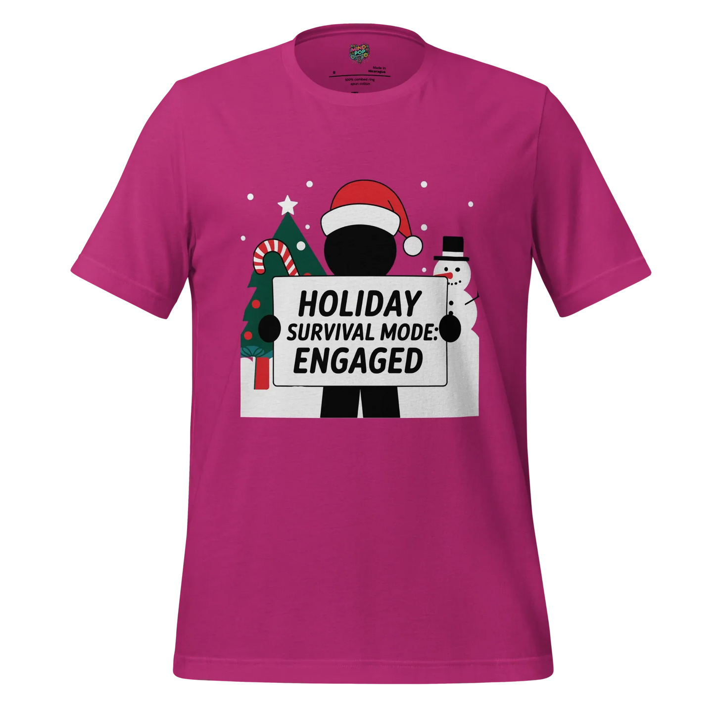 Christmas Stickman Survival Mode Shirt Berry