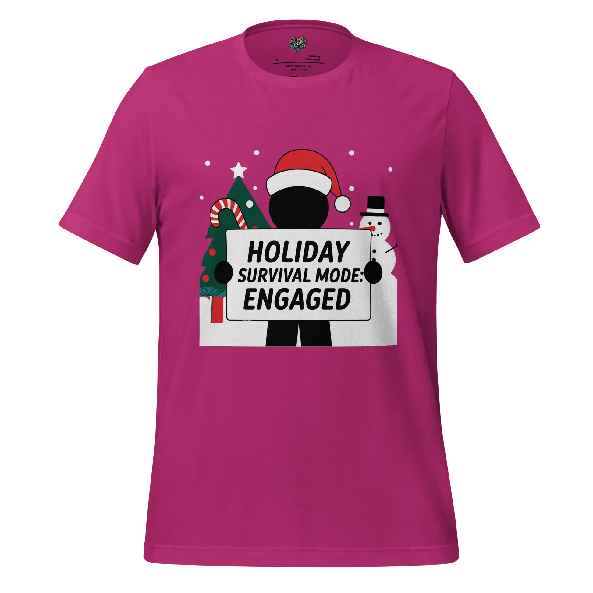 Christmas Stickman Survival Mode Shirt Berry