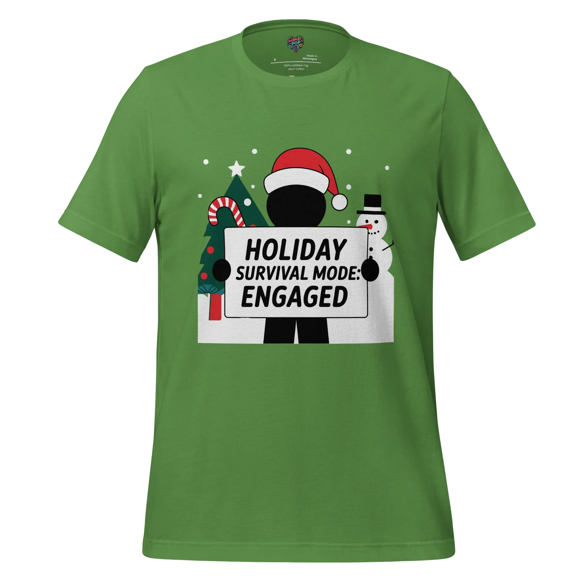 Christmas Stickman Survival Mode Shirt Leaf
