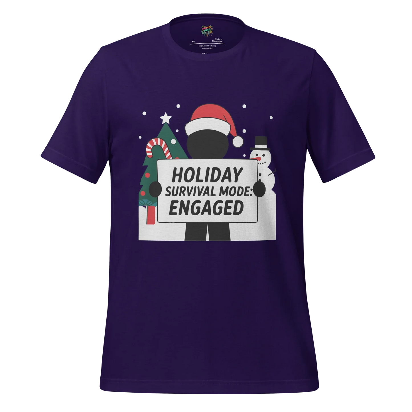 Christmas Stickman Survival Mode Shirt Team Purple