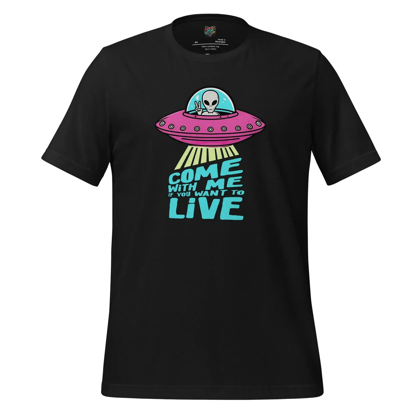 Come with Me alien Shirt Vintage Black