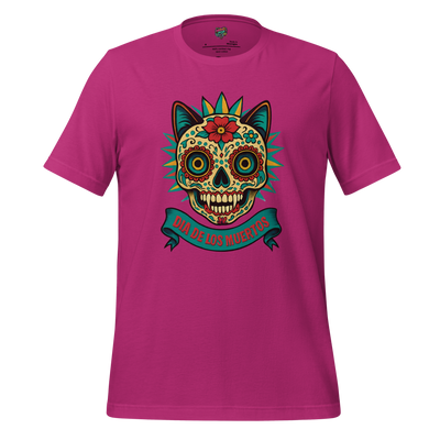 Day of the Dead Cat Shirt Berry