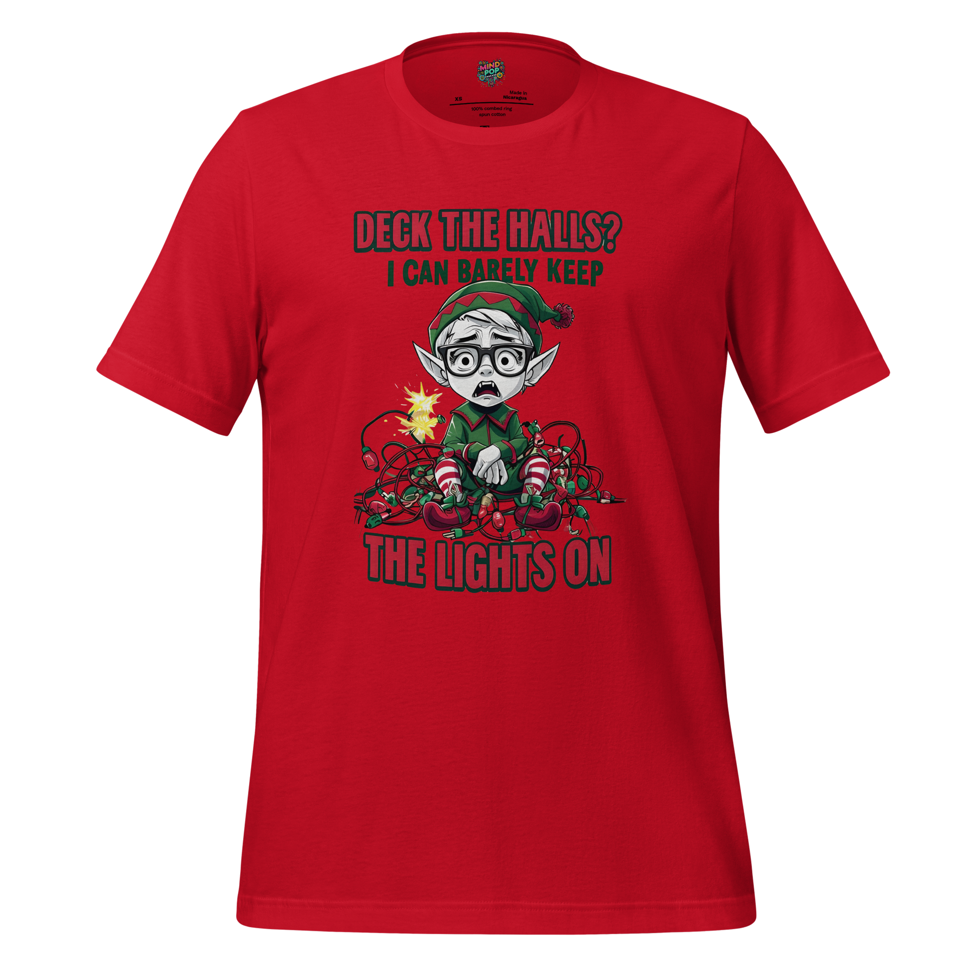 Deck the Halls Broke Elf Shirt Red