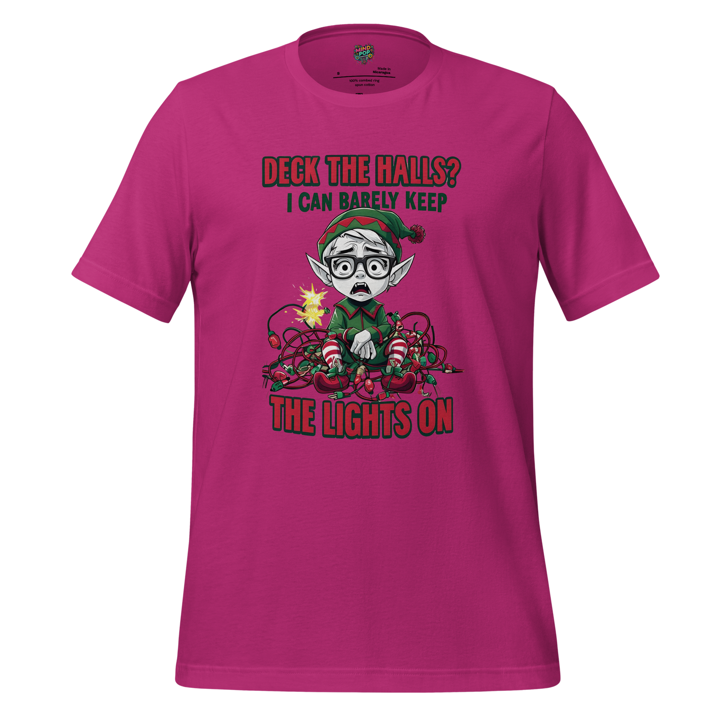Deck the Halls Broke Elf Shirt Berry
