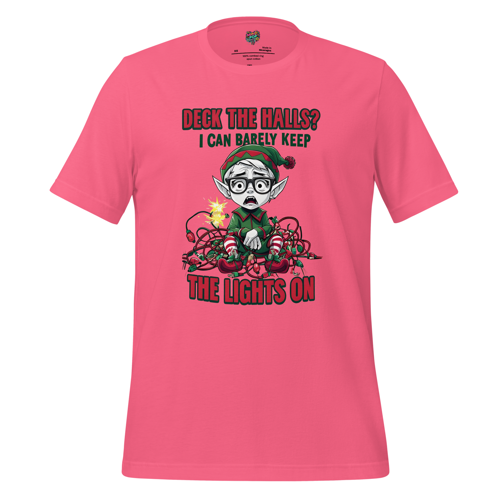 Deck the Halls Broke Elf Shirt Charity Pink