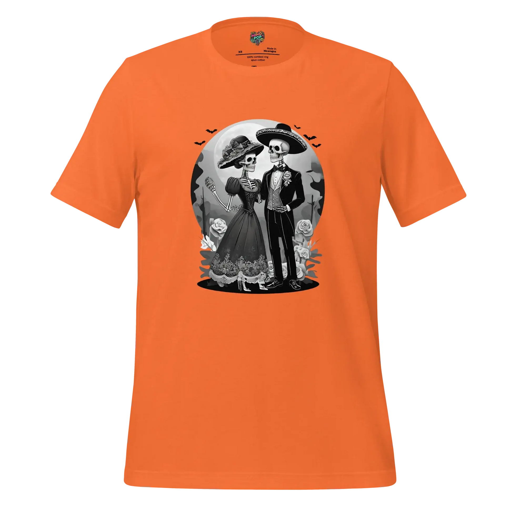 Dia de los Muertos Couple Shirt Orange
