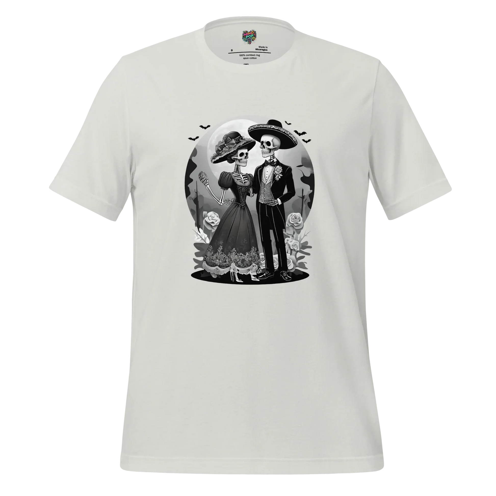 Dia de los Muertos Couple Shirt Silver