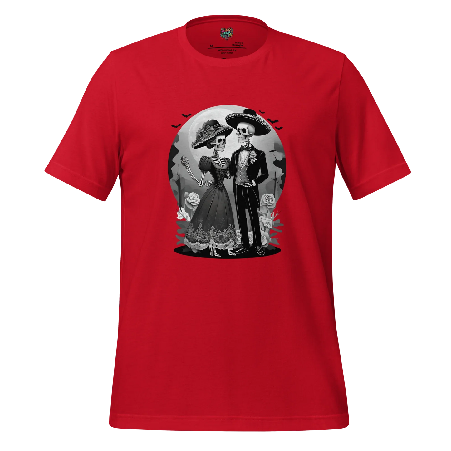 Dia de los Muertos Couple Shirt Red