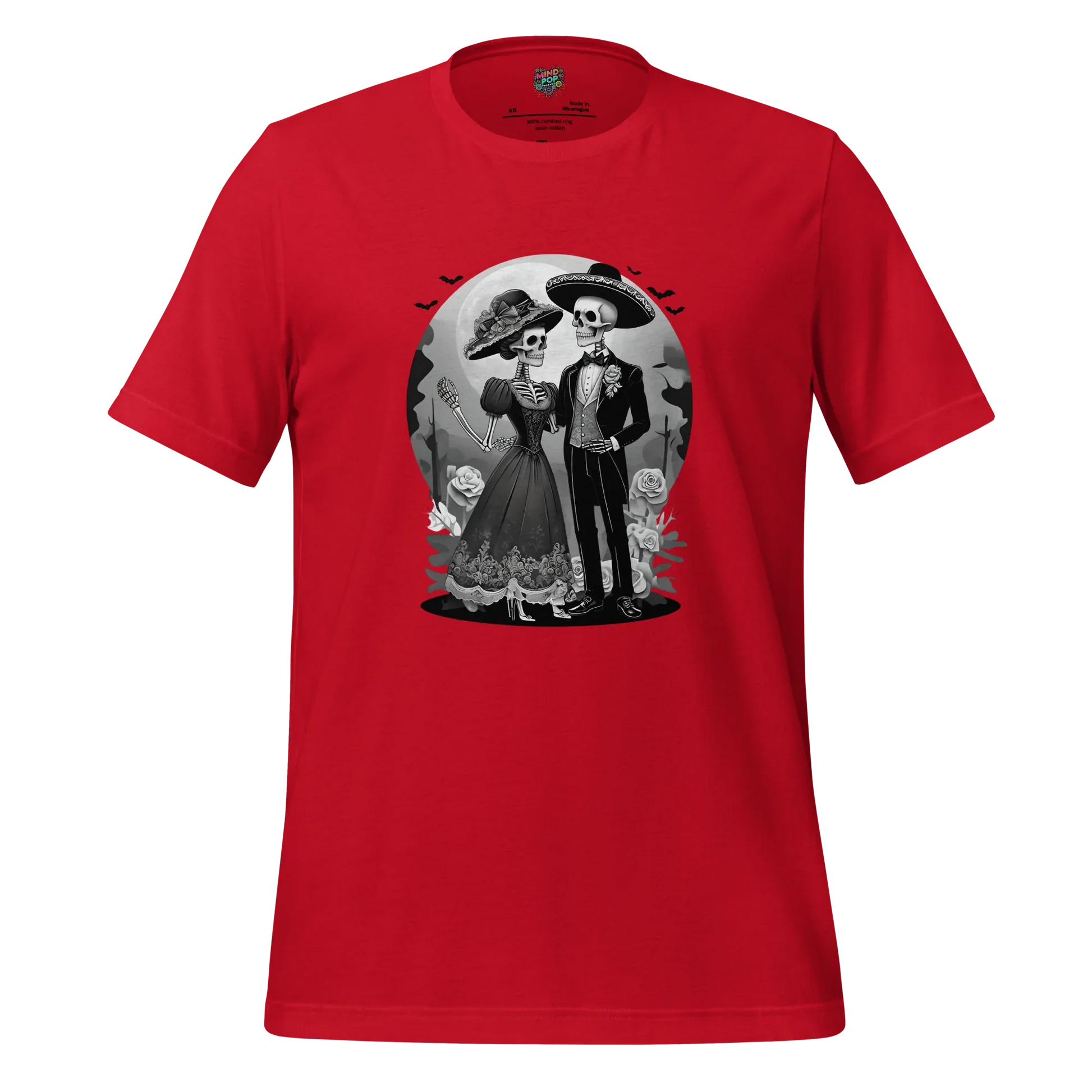 Dia de los Muertos Couple Shirt Red