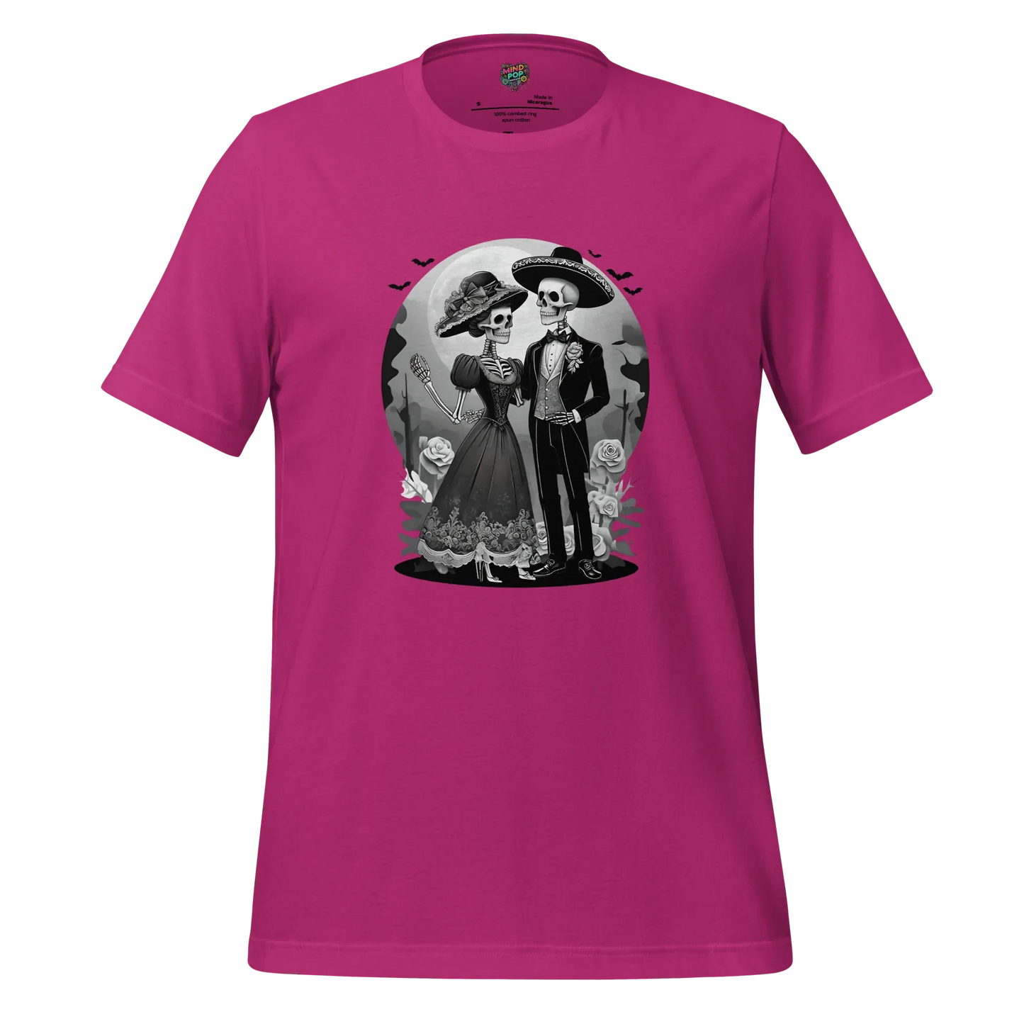 Dia de los Muertos Couple Shirt Berry