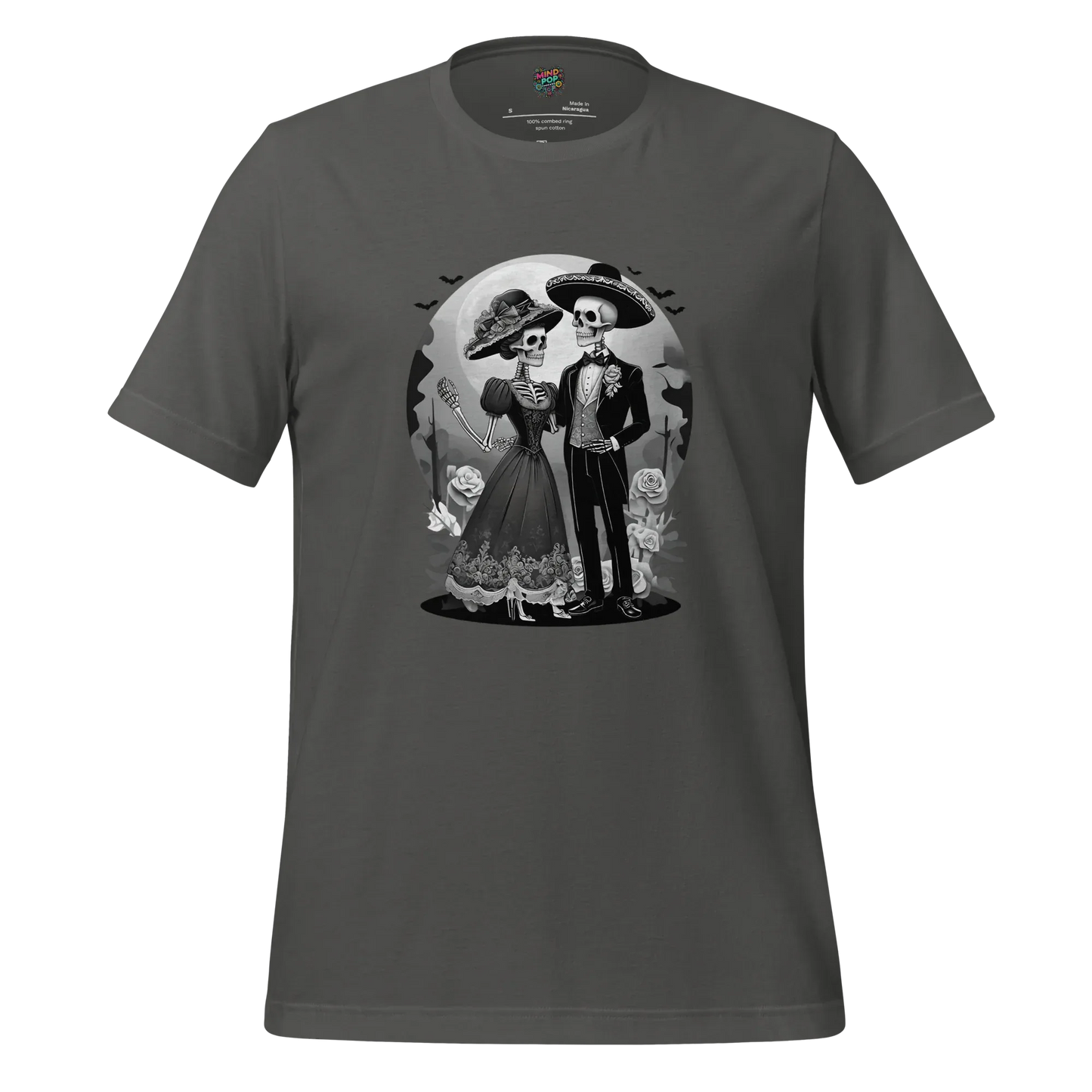 Dia de los Muertos Couple Shirt Asphalt
