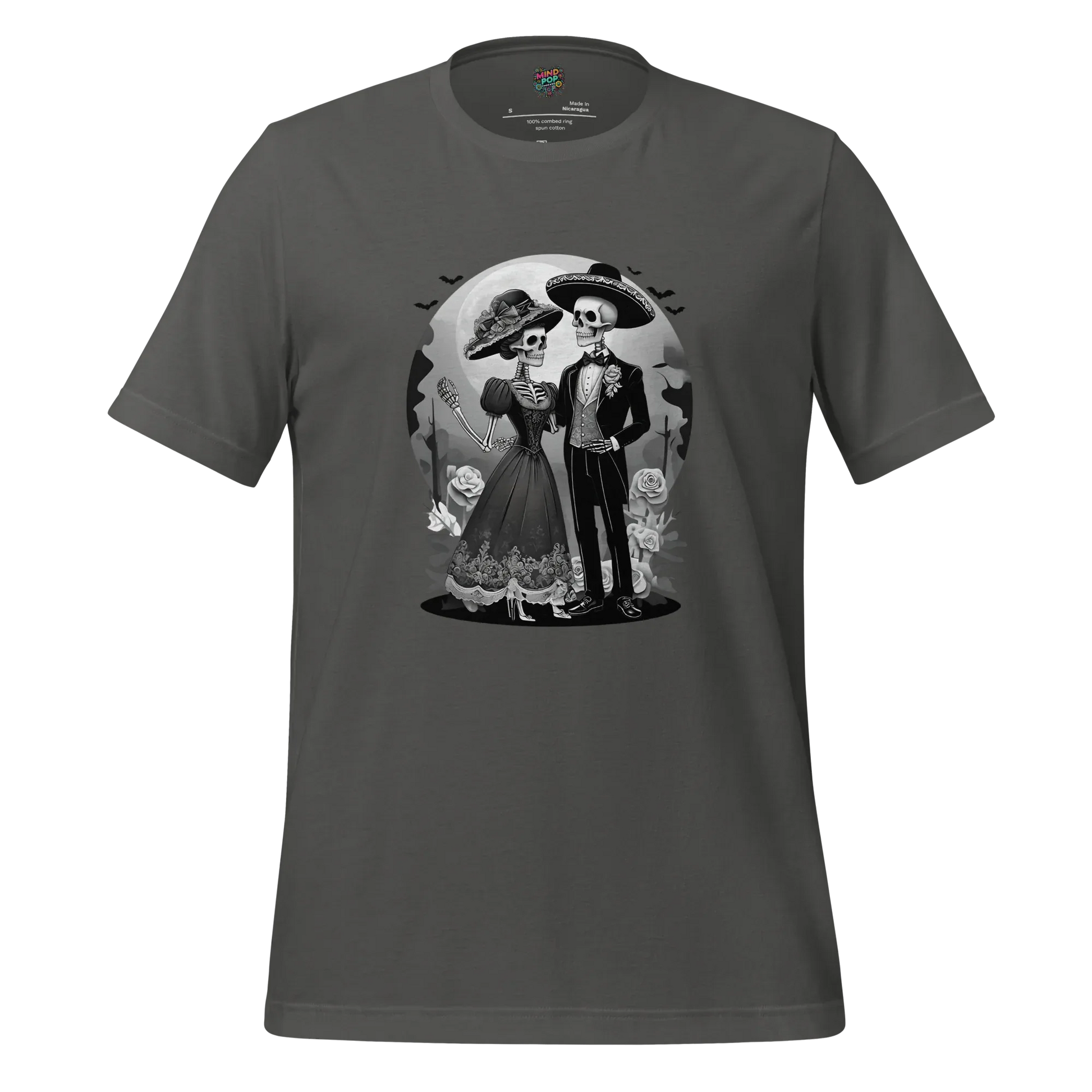 Dia de los Muertos Couple Shirt Asphalt