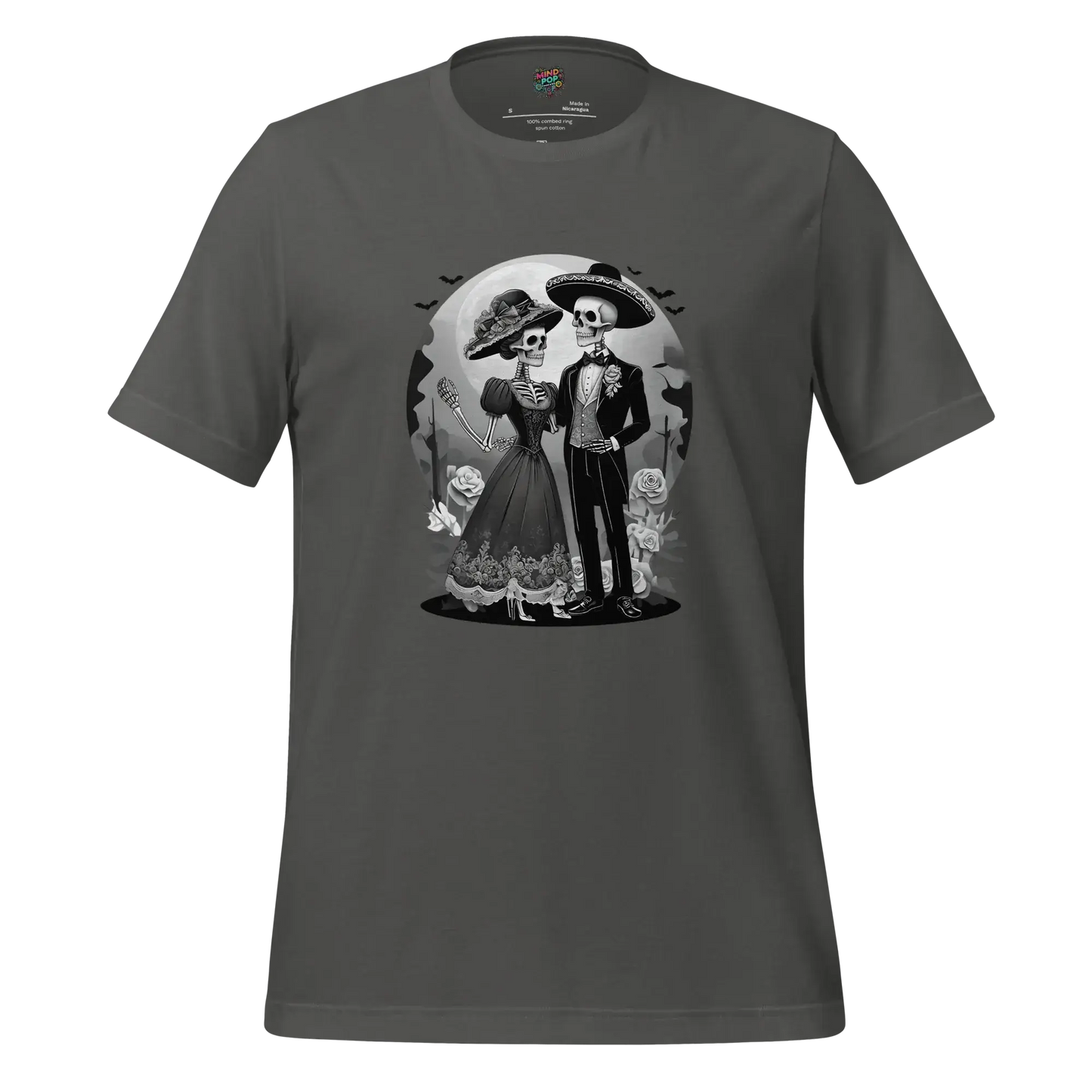 Dia de los Muertos Couple Shirt Asphalt