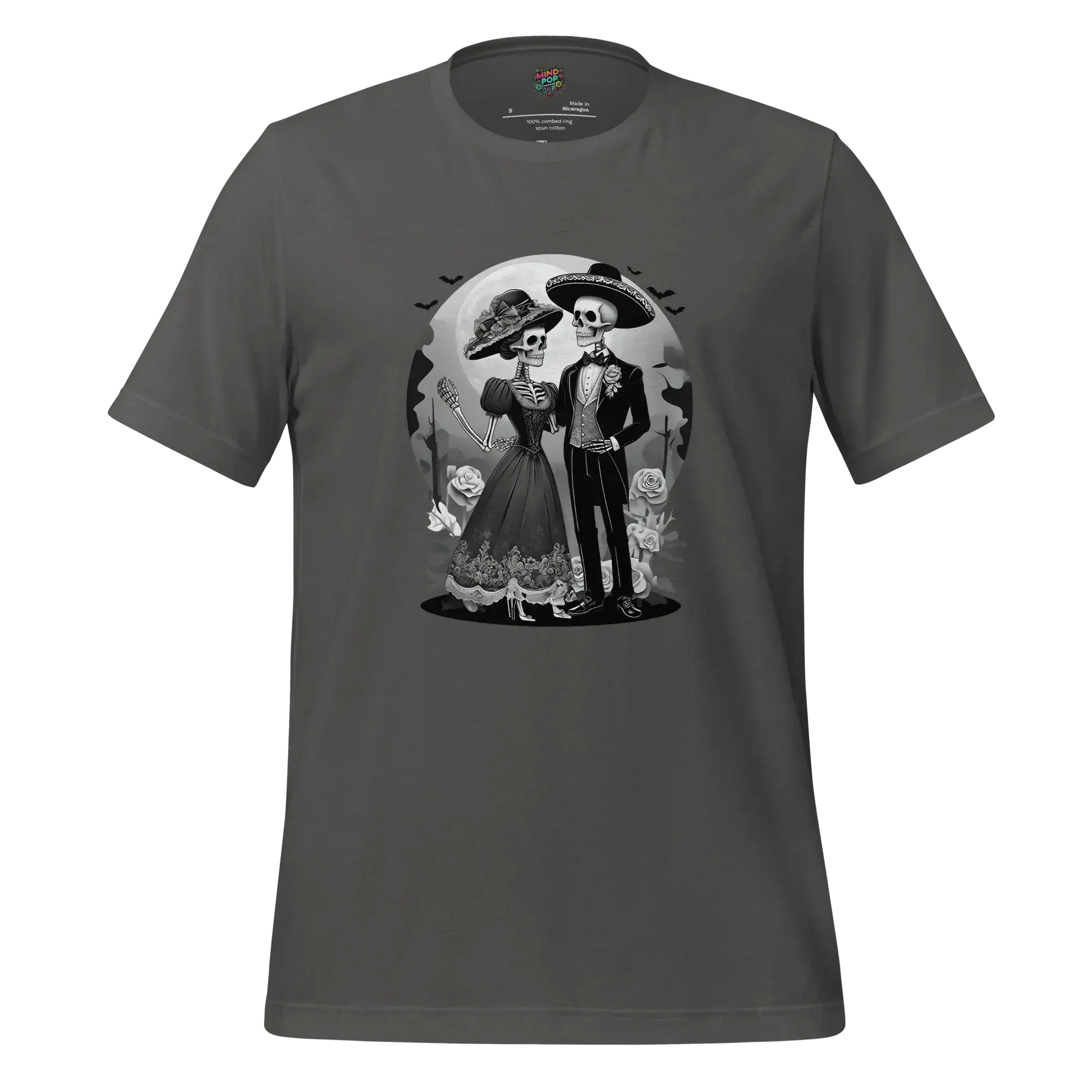Dia de los Muertos Couple Shirt Asphalt