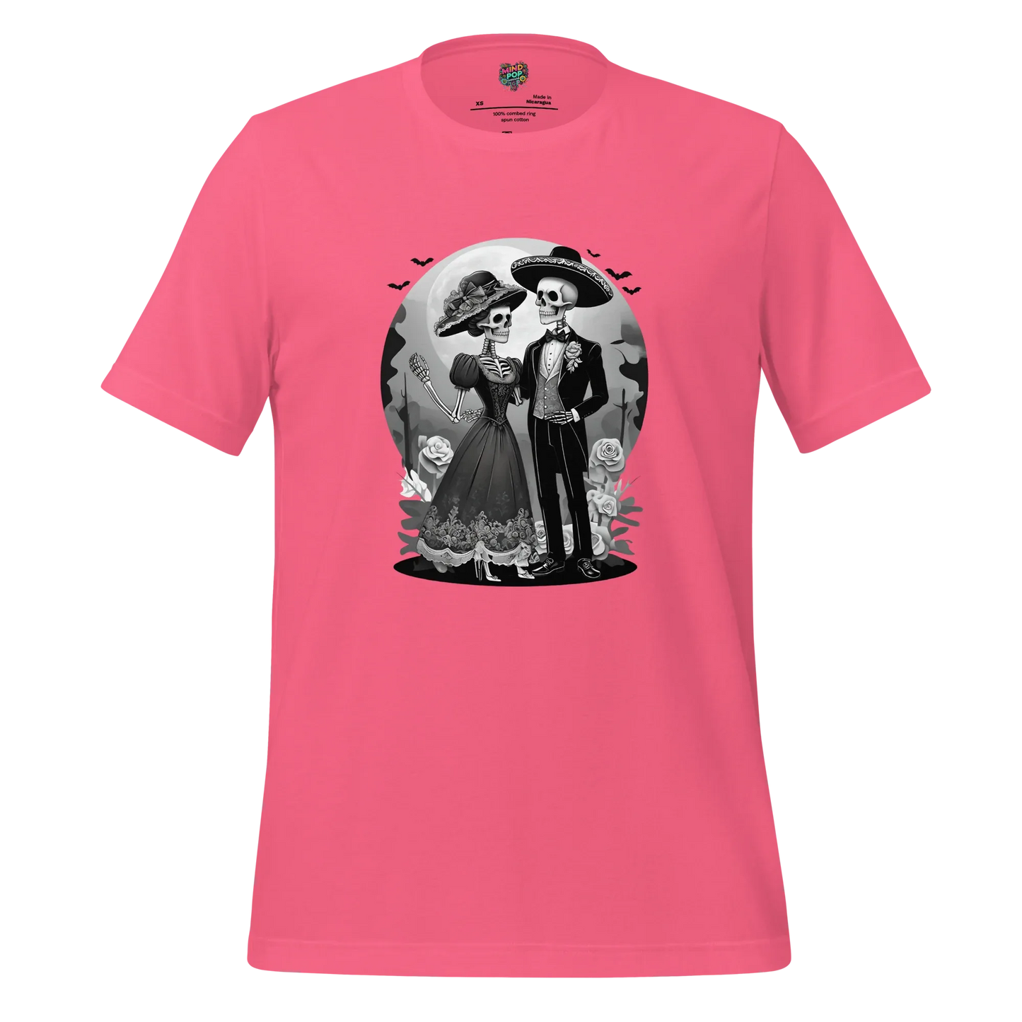 Dia de los Muertos Couple Shirt Charity Pink