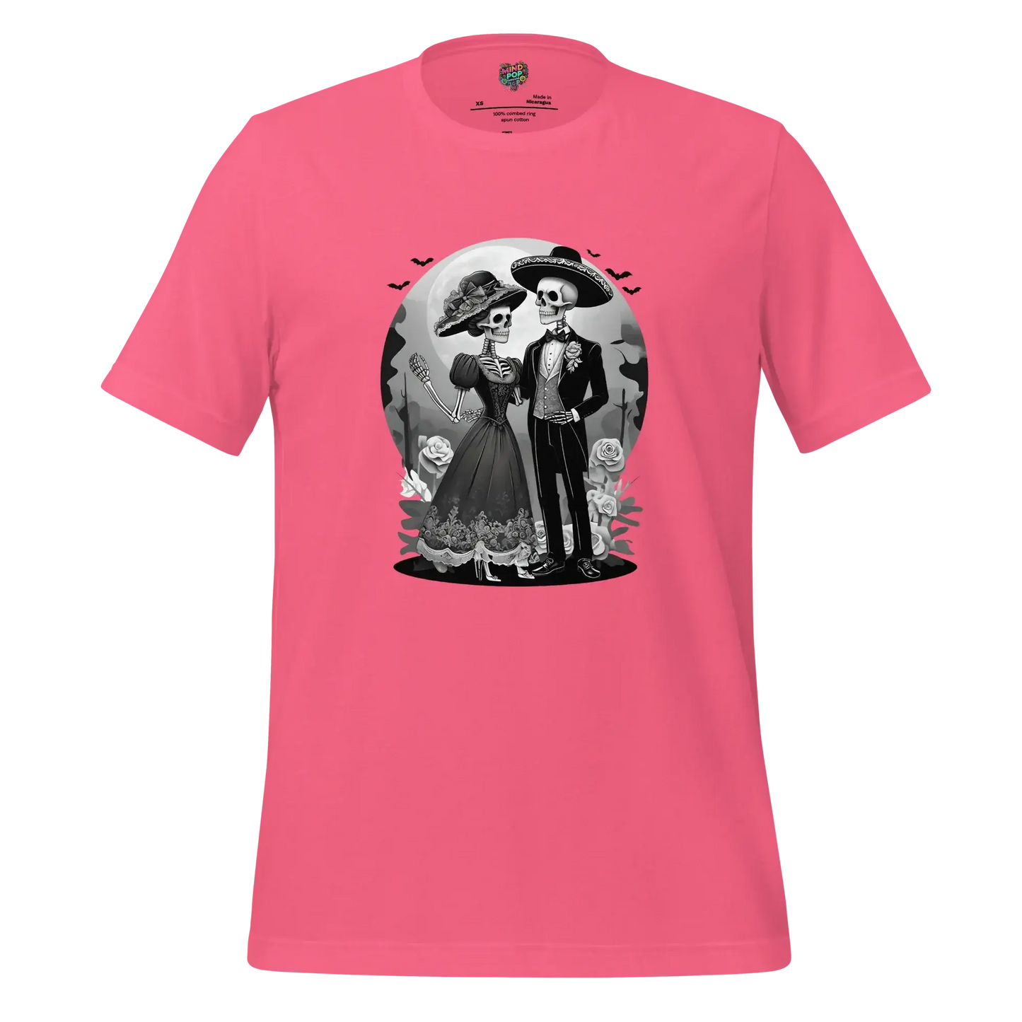 Dia de los Muertos Couple Shirt Charity Pink