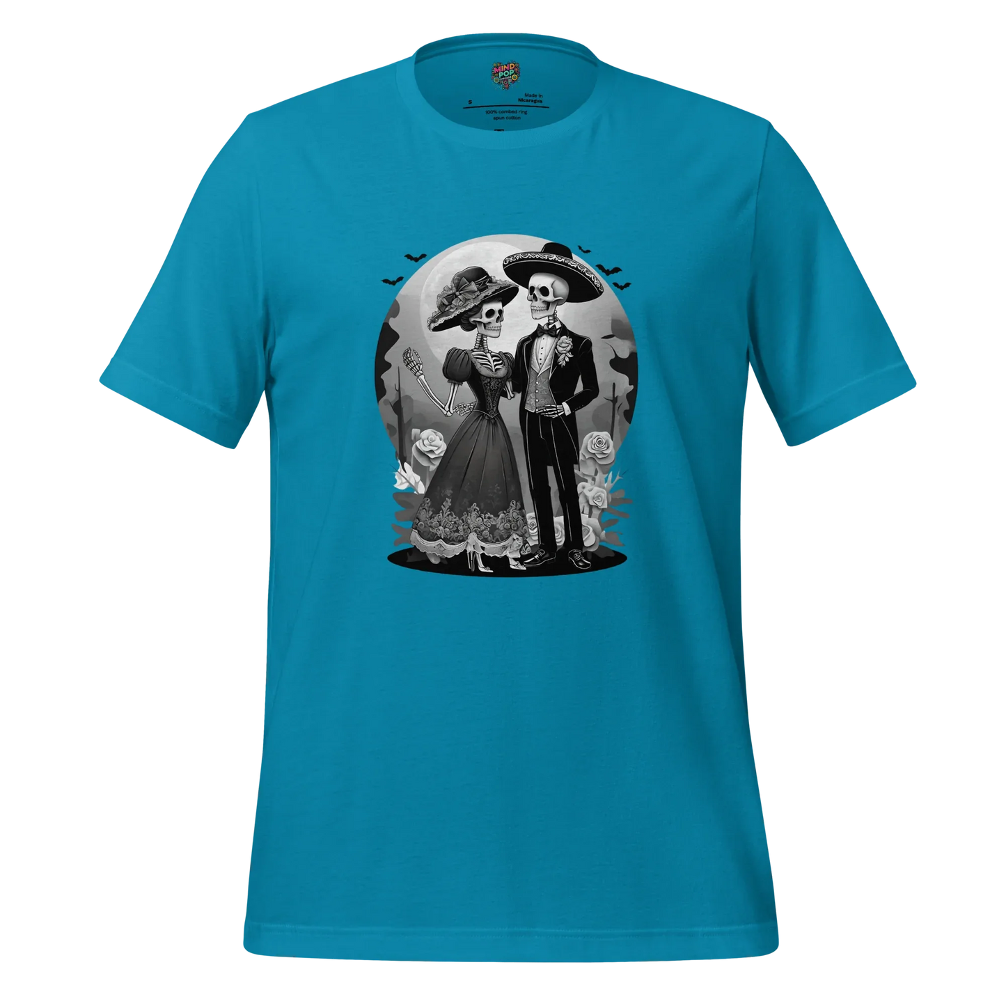 Dia de los Muertos Couple Shirt Aqua