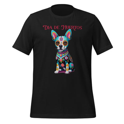 Dia de los Muertos Dog Shirt: Sugar Skull Graphic Tee 3XL Vintage Black