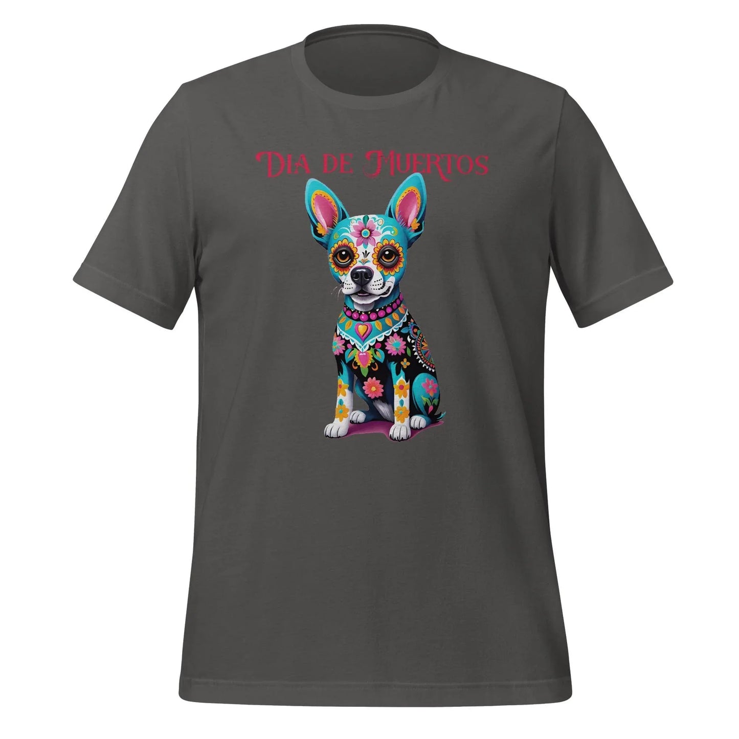 Dia de los Muertos Dog Shirt: Sugar Skull Graphic Tee Asphalt