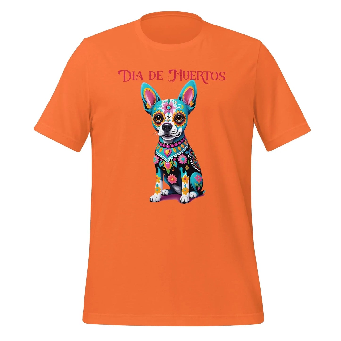 Dia de los Muertos Dog Shirt: Sugar Skull Graphic Tee Orange