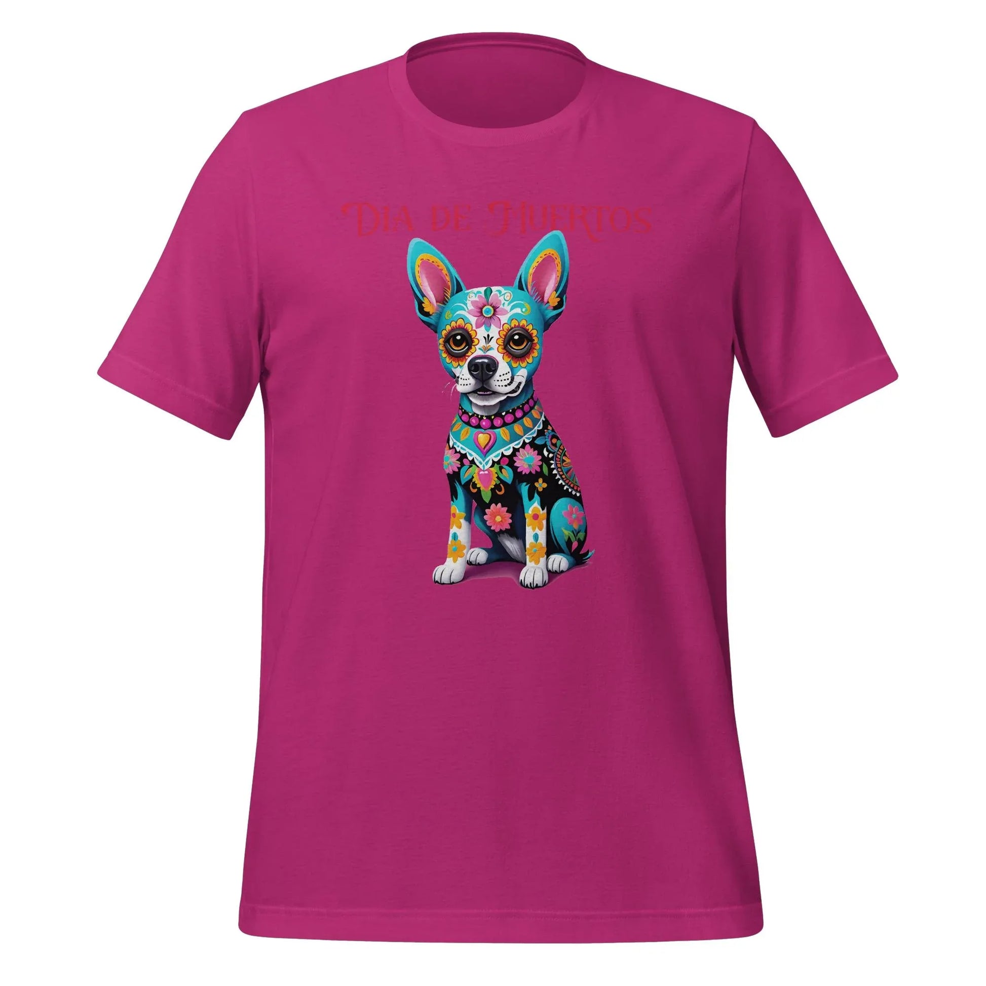 Dia de los Muertos Dog Shirt: Sugar Skull Graphic Tee Berry