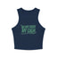 Do Not Rush My Calm Yoga & Pilates fitted Micro-rib Racer tank Solid Navy Blend