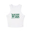 Do Not Rush My Calm Yoga & Pilates fitted Micro-rib Racer tank Solid White Blend