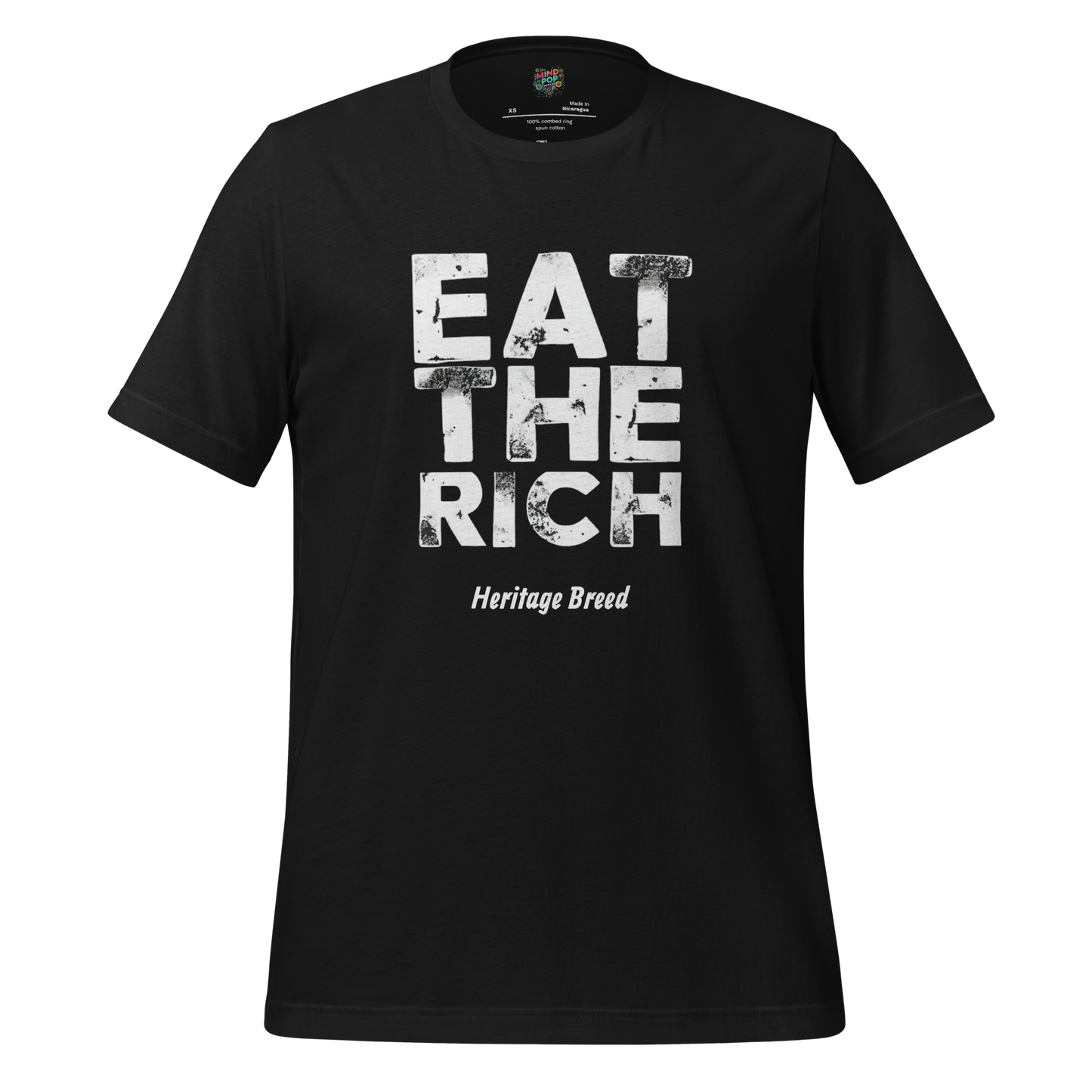 Eat The Rich Graphic Tee — Anti-Capitalist Satire Vintage Black