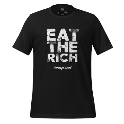Eat The Rich Graphic Tee — Anti-Capitalist Satire Vintage Black