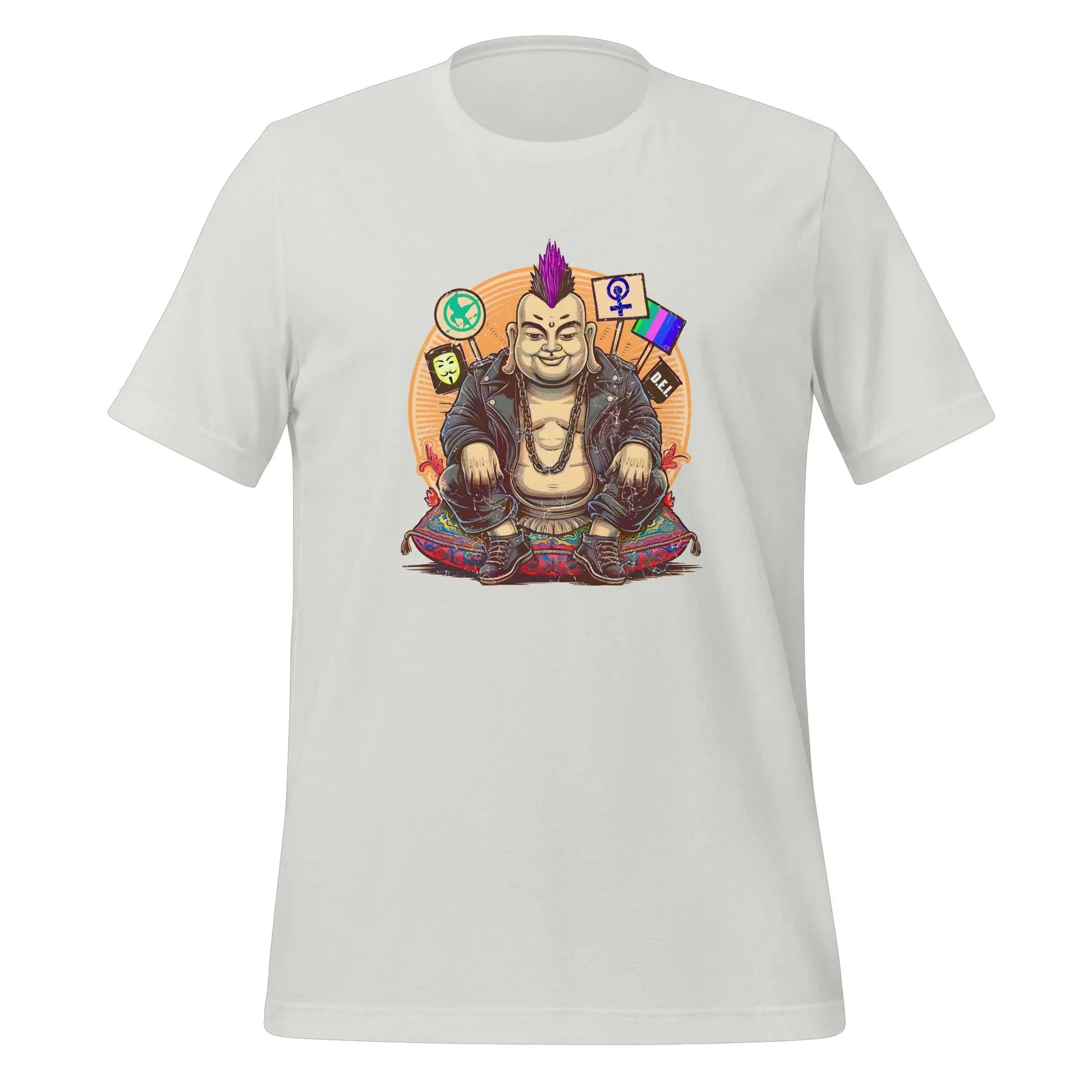 Enlightened Sit-In Punk Buddha Shirt Silver
