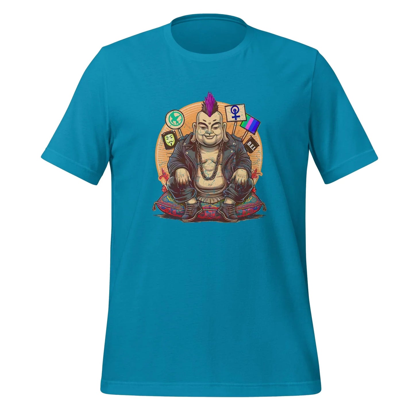Enlightened Sit-In Punk Buddha Shirt Aqua