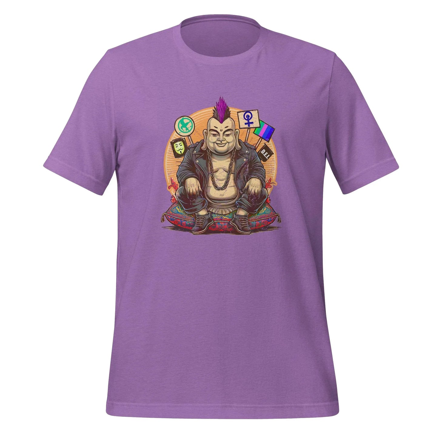 Enlightened Sit-In Punk Buddha Shirt Heather Team Purple