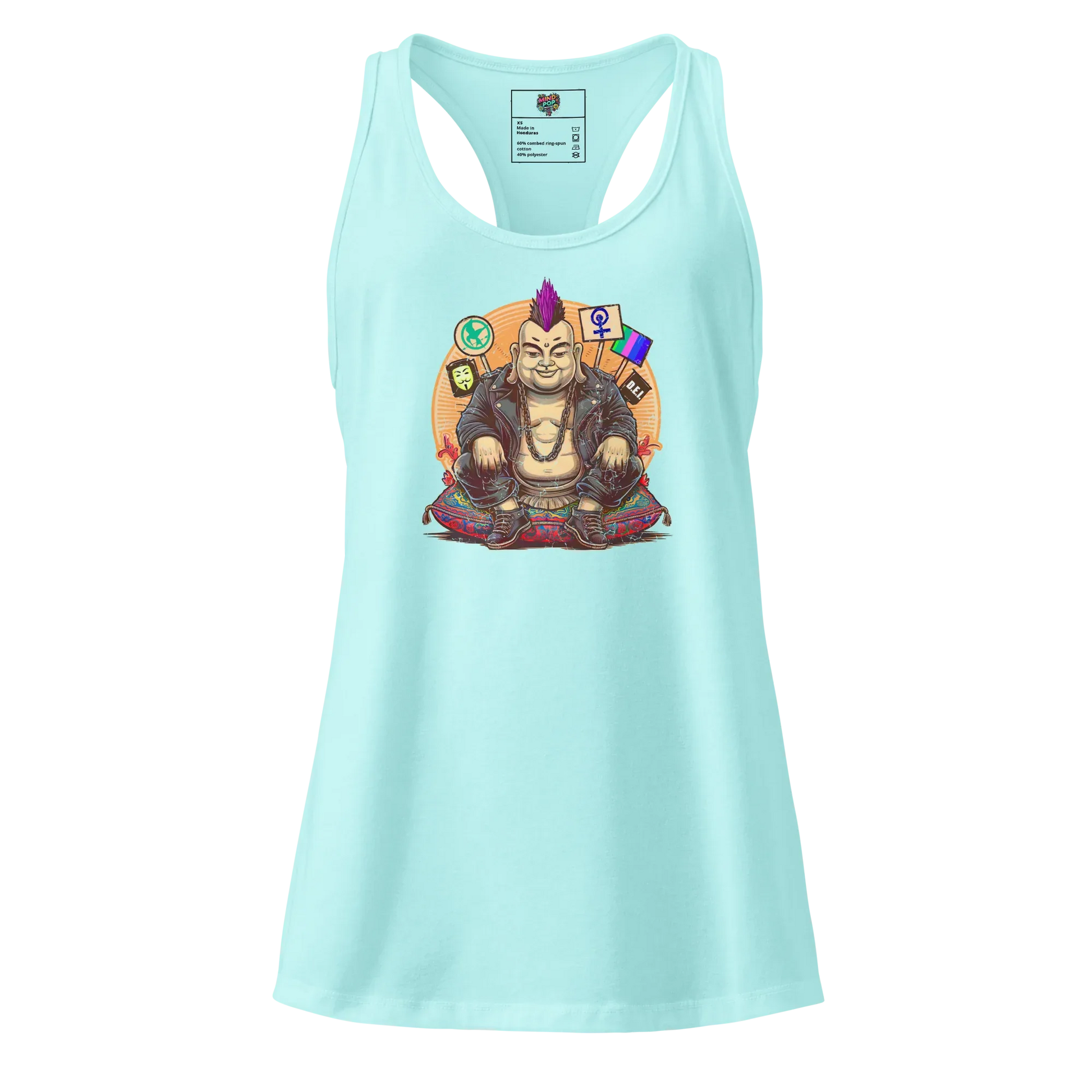 Enlightened Sit-In Punk Buddha fitted racerback tank top Cancun