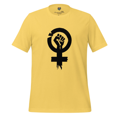 Feminist Resistance Graphic Tee — Vintage Protest Style Yellow