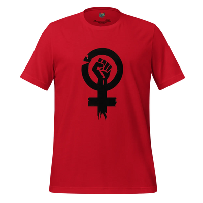 Feminist Resistance Graphic Tee — Vintage Protest Style Red