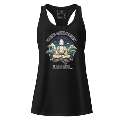 Finding Enlightenment (Buddha in Garden) fitted racerback tank top Black