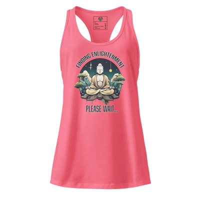 Finding Enlightenment (Buddha in Garden) fitted racerback tank top Hot Pink