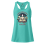 Finding Enlightenment (Buddha in Garden) fitted racerback tank top Tahiti Blue
