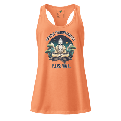 Finding Enlightenment (Buddha in Garden) fitted racerback tank top Light Orange