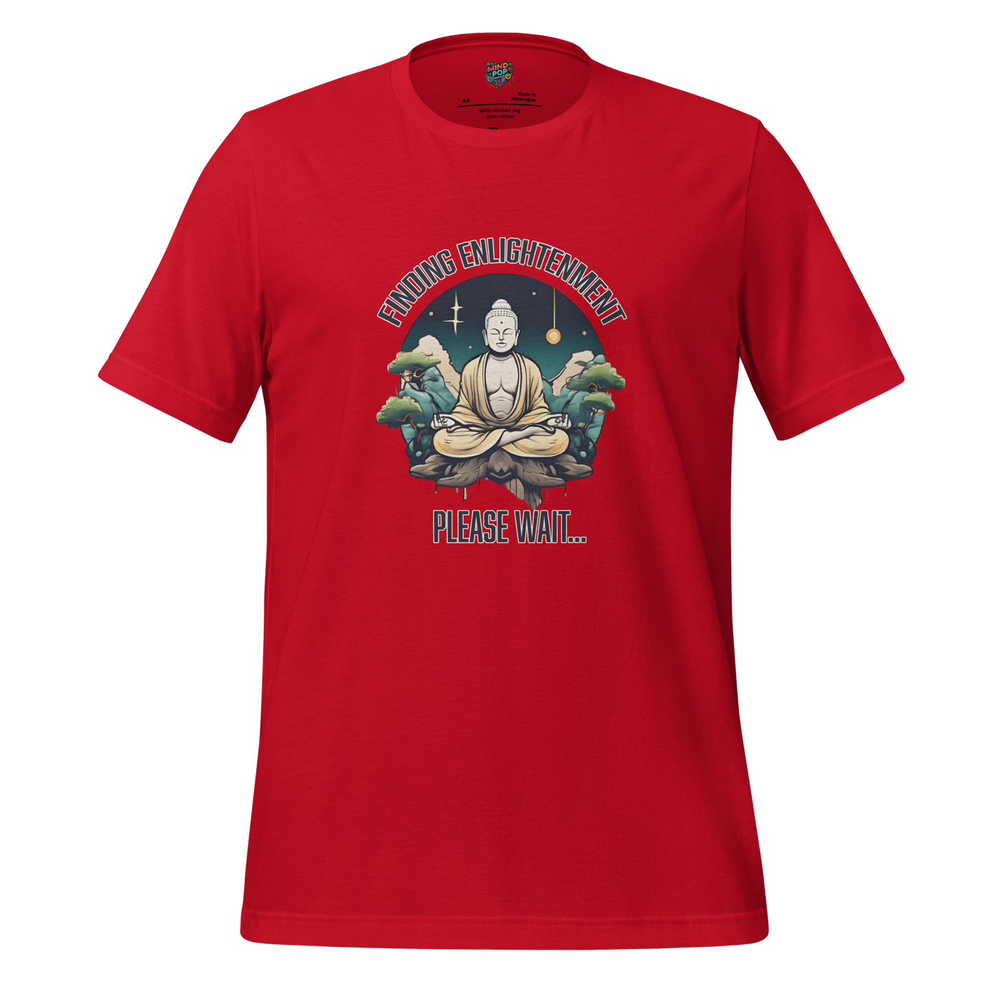 Finding Enlightenment, Please Wait Shirt Red