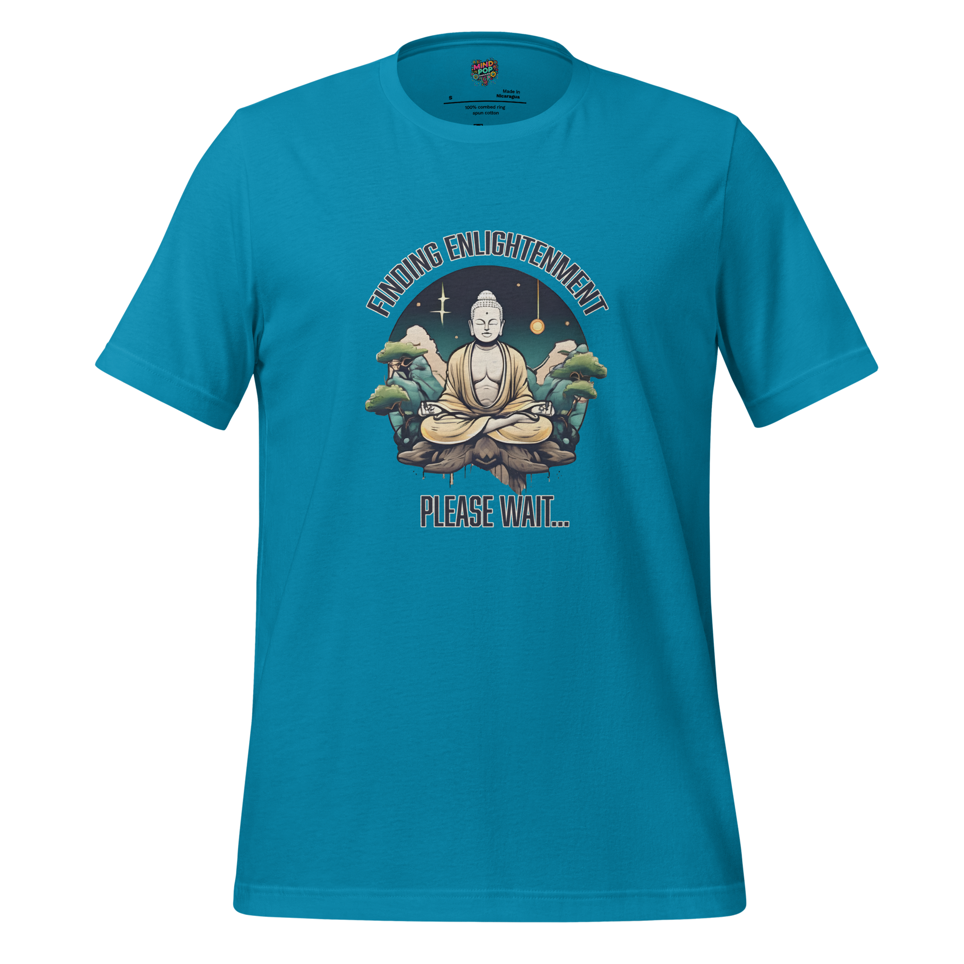 Finding Enlightenment, Please Wait Shirt Aqua