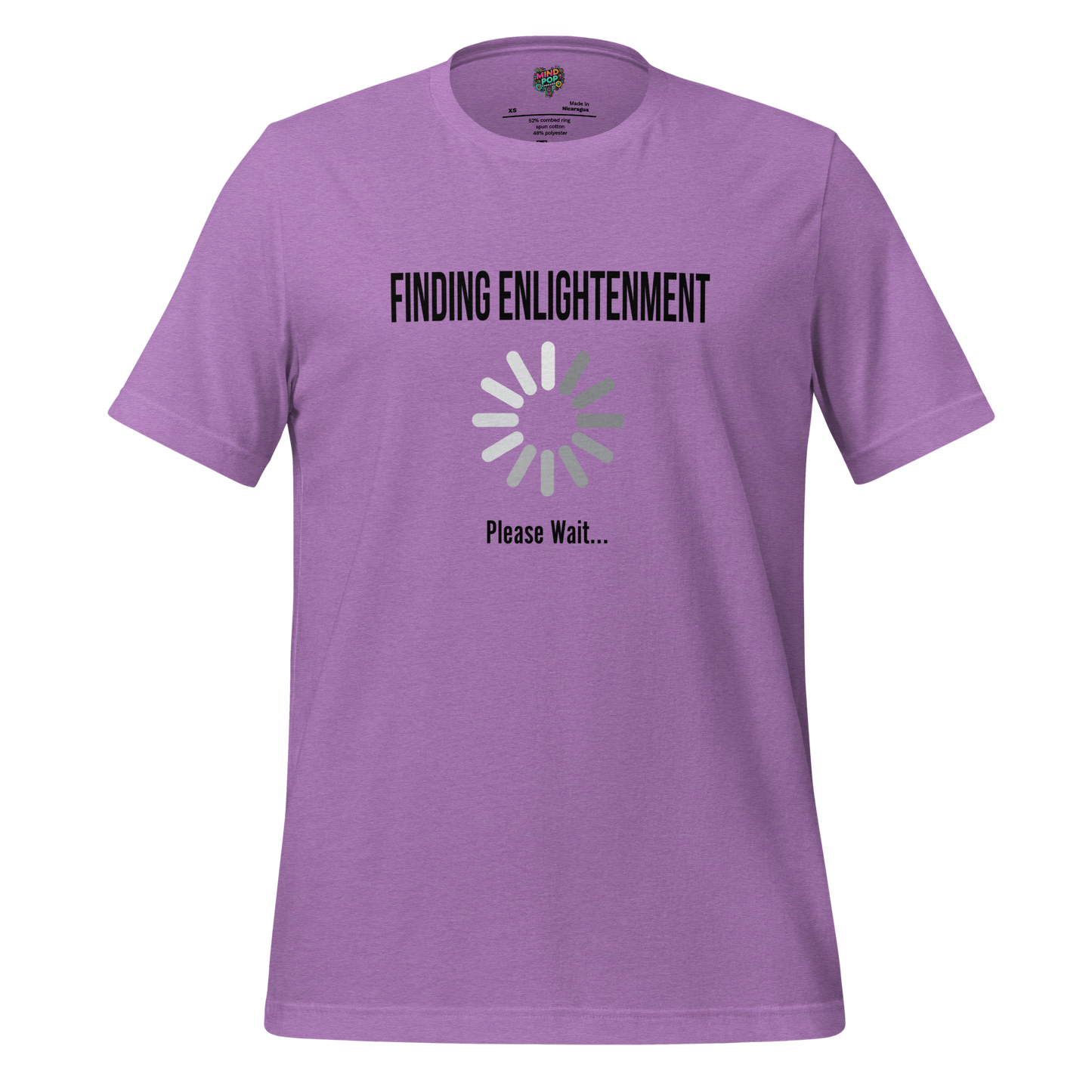 Finding Enlightenment Please Wait Shirt Heather Team Purple
